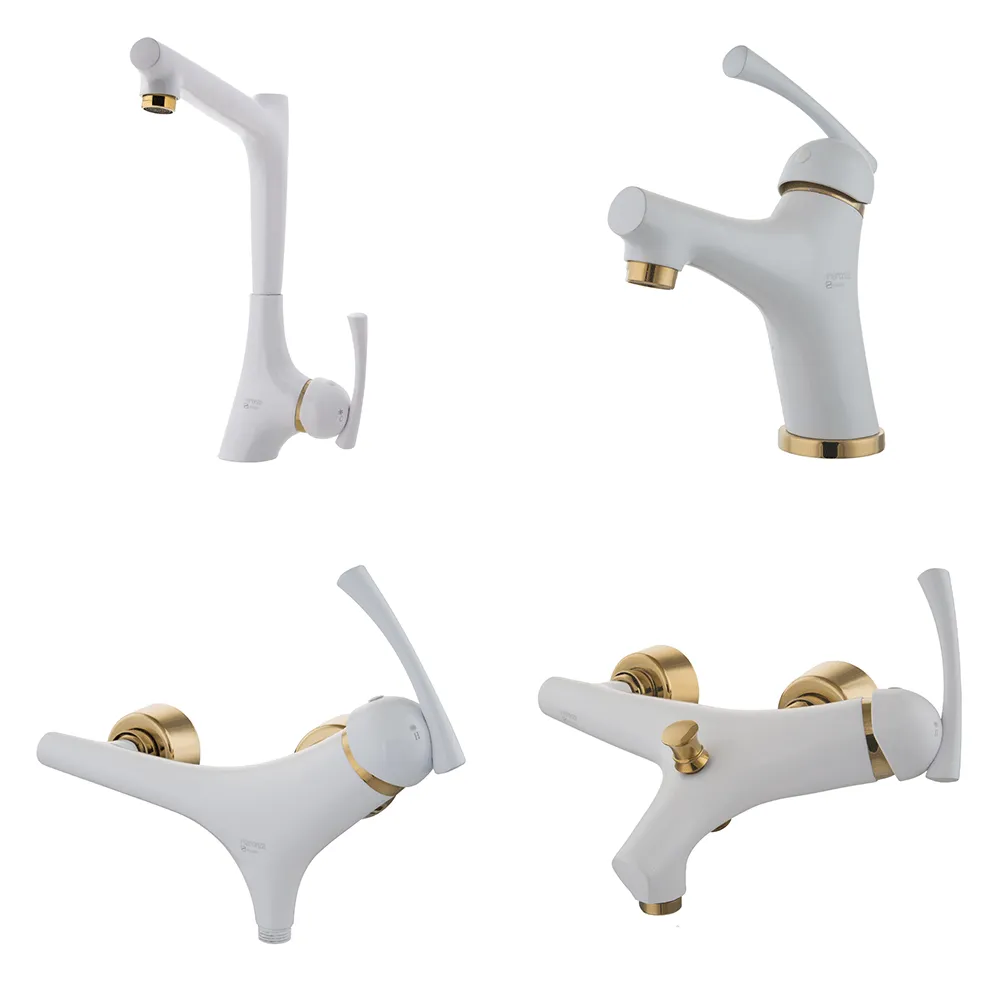 شیرآلات بلورین رنگ سفید